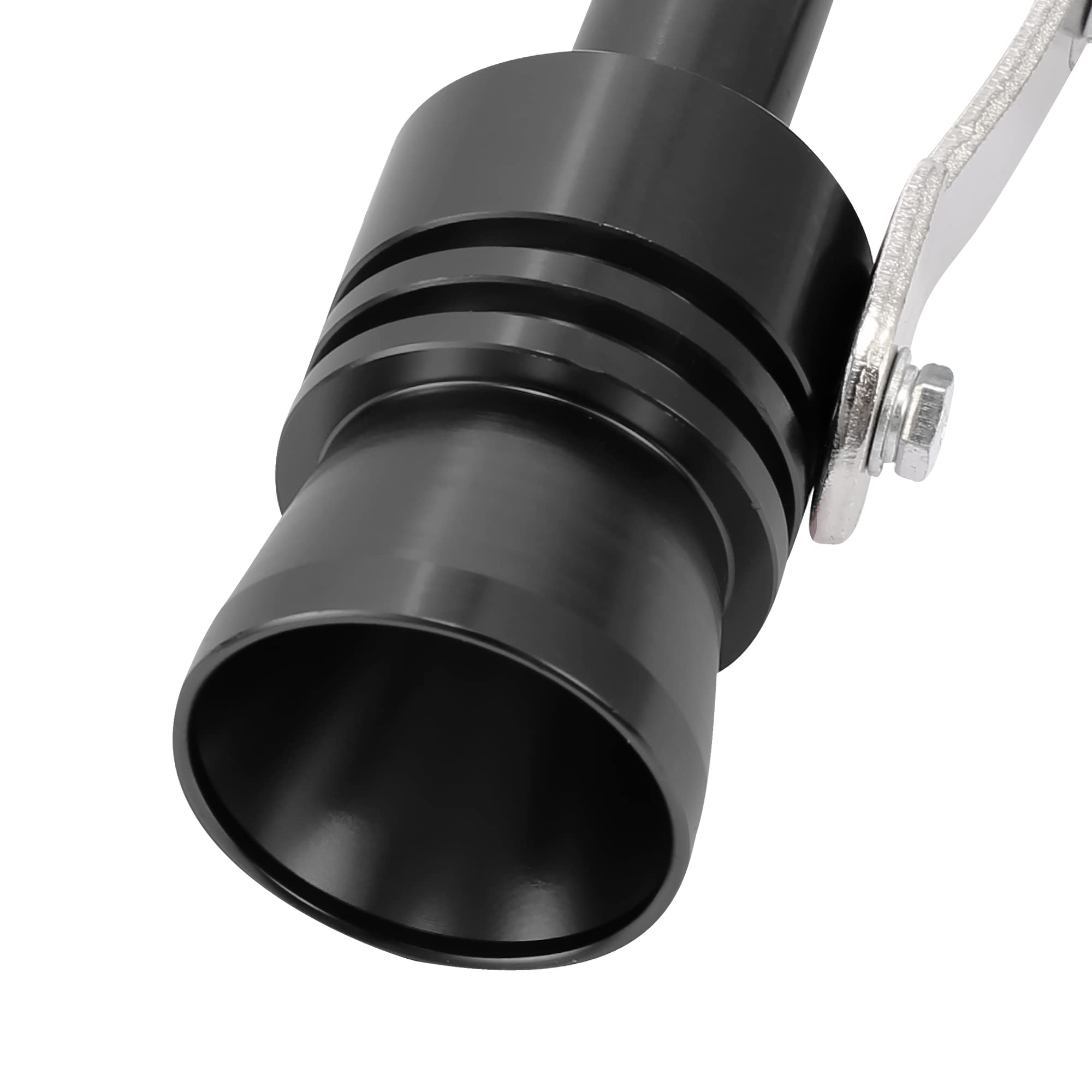 X AUTOHAUX 2-Piece XL Aluminum Alloy Universal Turbo Sound Exhaust Muffler Pipe Whistle - Deep Car Roar Enhancer (Black) - Perfect for Performance Cars & Off-Road Vehicles