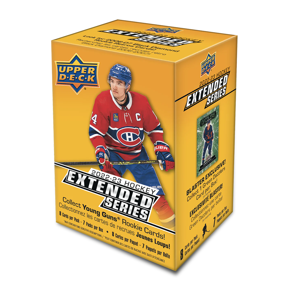 2022-23 Upper Deck Extended Series Hockey Blaster Box - 8 Packs, 5 Cards Each - Collectible NHL Trading Cards for Fans & Collectors - Perfect for Gifts, Game Nights, and Sports Memorabilia Collections