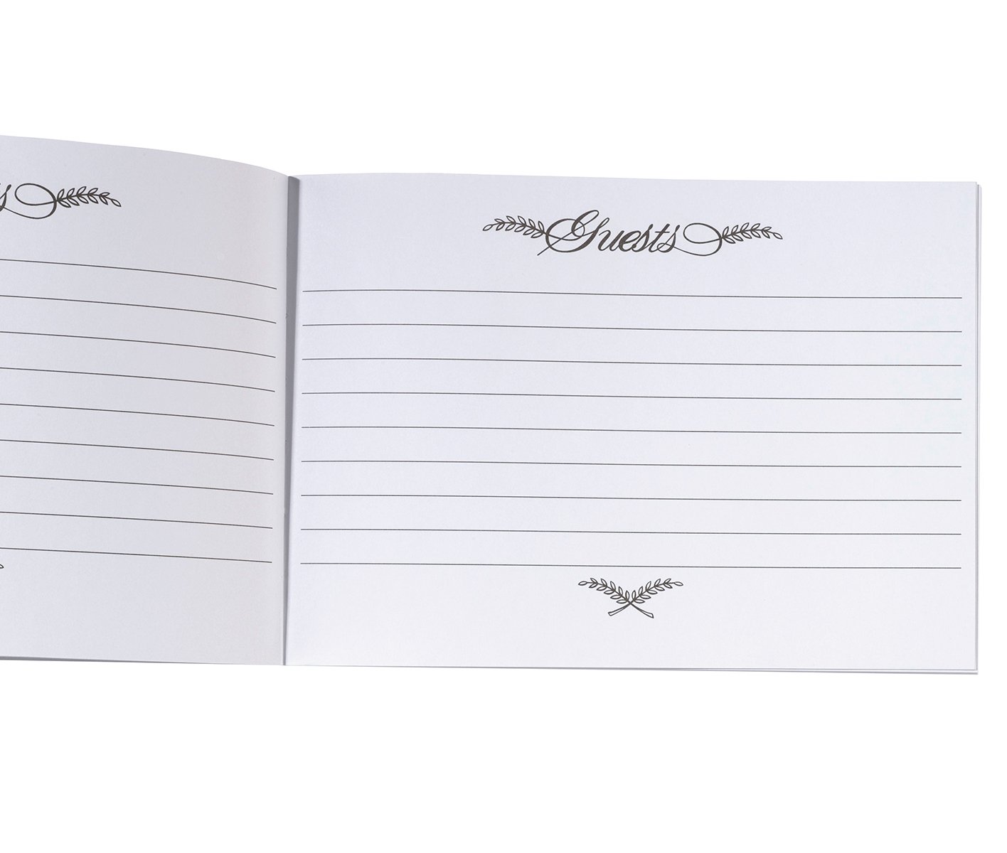 Lillian Rose White Floral Wedding Guest Book - Elegant Guest Signing Book for Bridal Showers, Receptions & Anniversary Celebrations