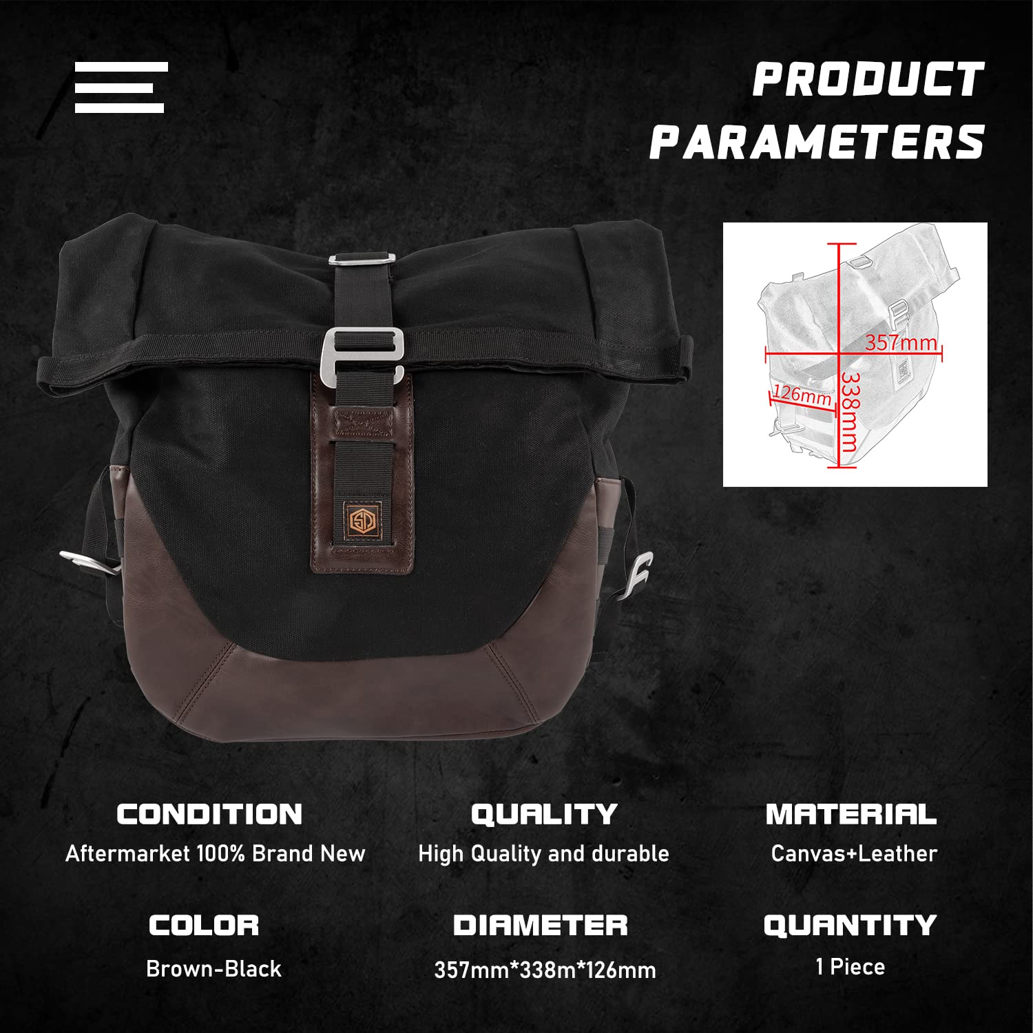 Motorcycle Quick Release Saddlebags - Waterproof Side Bags for Touring & Travel - Compatible with Honda Rebel CMX1100 CM1100 CMX 1100 - Perfect for Long Rides, Commuting & Road Trips