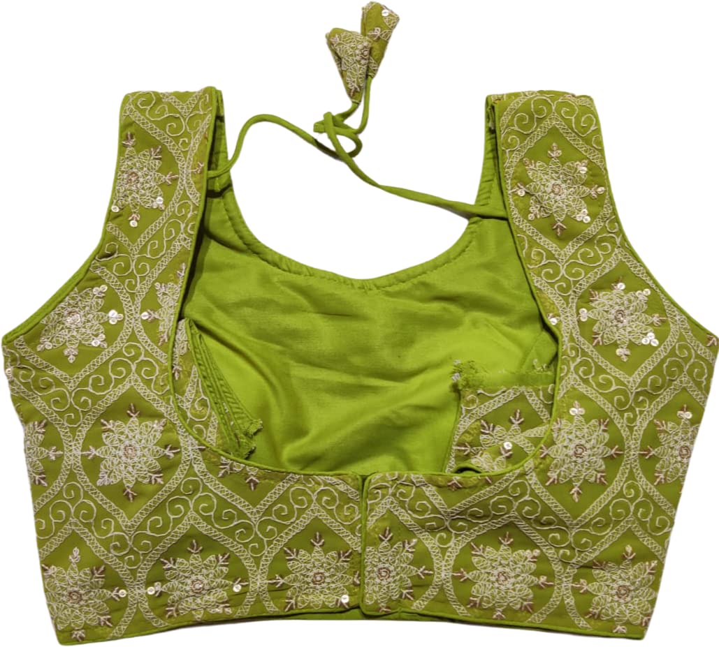 Bollywood Women's Party Wear Blouse - Ready Made Sequined Floral Embroidered Back Dori Blouse for Festivals, Weddings & Special Occasions
