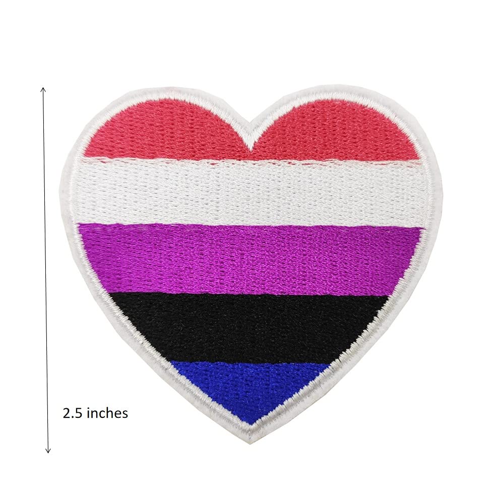 Valentine's Day Pride Month Genderfluid Heart LGBT Embroidered Iron-On Patch - Perfect for DIY Clothing, Backpacks, Denim Jackets & LGBTQ+ Pride Accessories