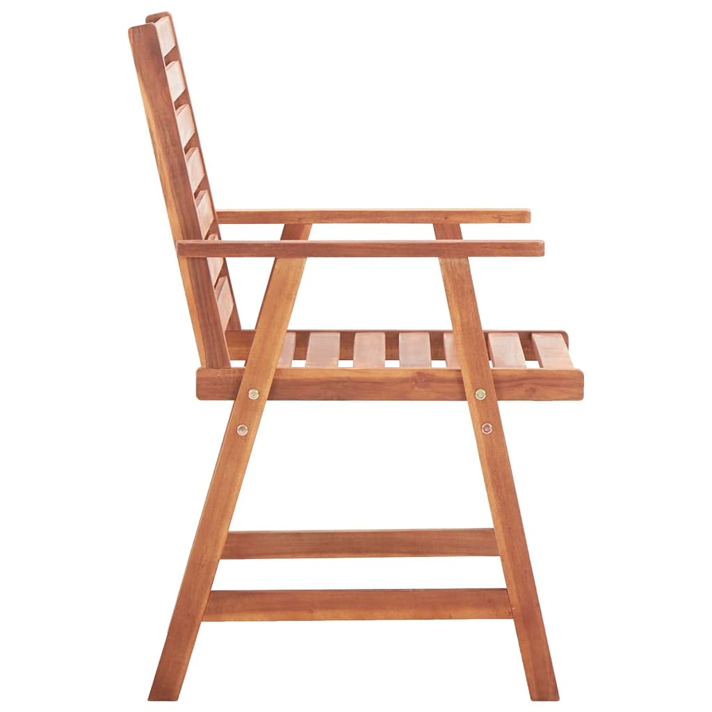 2-Piece Patio Dining Chairs Set with Cream Cushions - Solid Acacia Wood Outdoor Furniture for Garden, Backyard, Poolside & Dining Room - Weather-Resistant Comfort for Relaxing & Entertaining