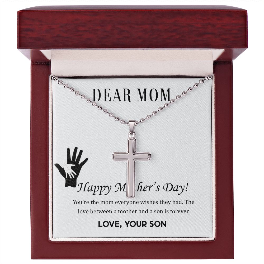 Elegant Cross Necklace for Mom - Perfect Mother's Day Gift from Son | Thoughtful Jewelry for Birthday, Anniversary & Special Occasions