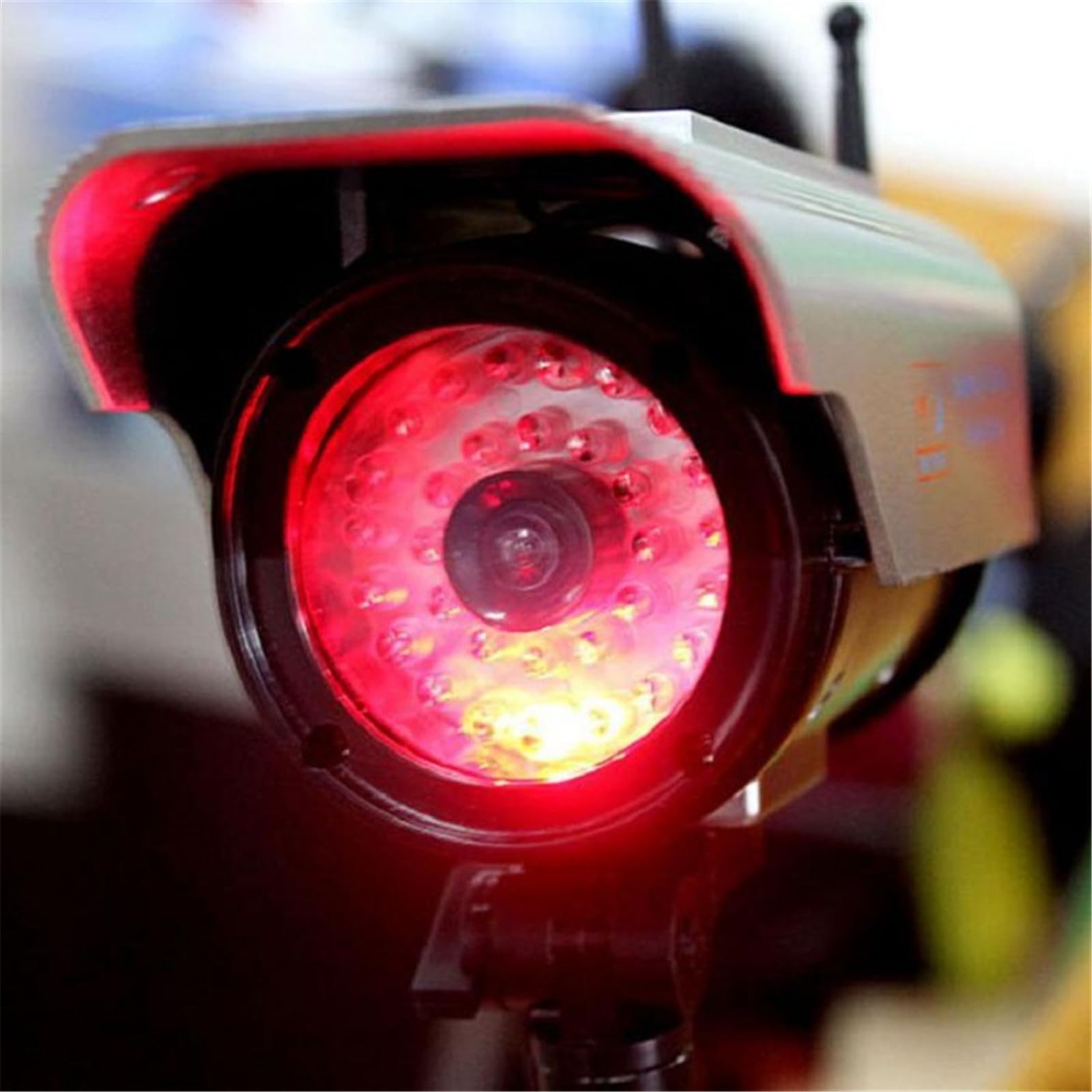 Solar-Powered Fake CCTV Security Camera with LED Light - Dummy Surveillance Camera for Home & Business Security