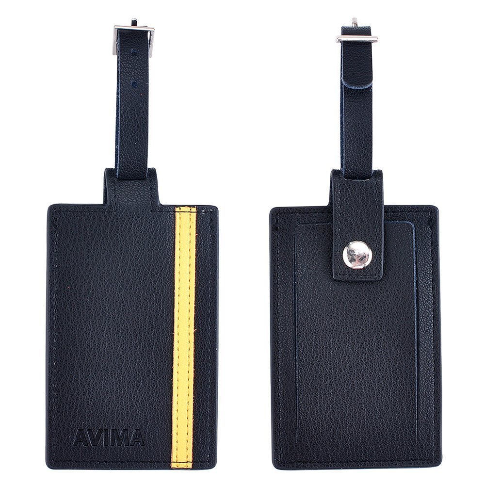 AVIMA Luxury Soft Handmade Leather Travel Suitcases Luggage & Bag Tags 2pcs Set - Premium Leather Luggage Tags for Business Travel, Vacation & Gift Giving