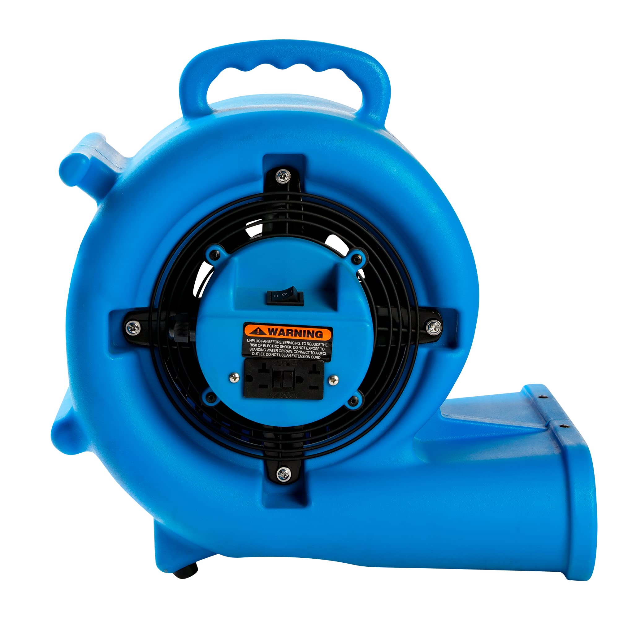 Mounto 1/3 HP 2000 CFM Air Mover Carpet Dryer Blower - 3-Speed Floor Drying Fan with Dual GFCI Outlet & 25ft Power Cord for Water Damage Restoration, HVAC Cooling, Home & Commercial Air Circulation