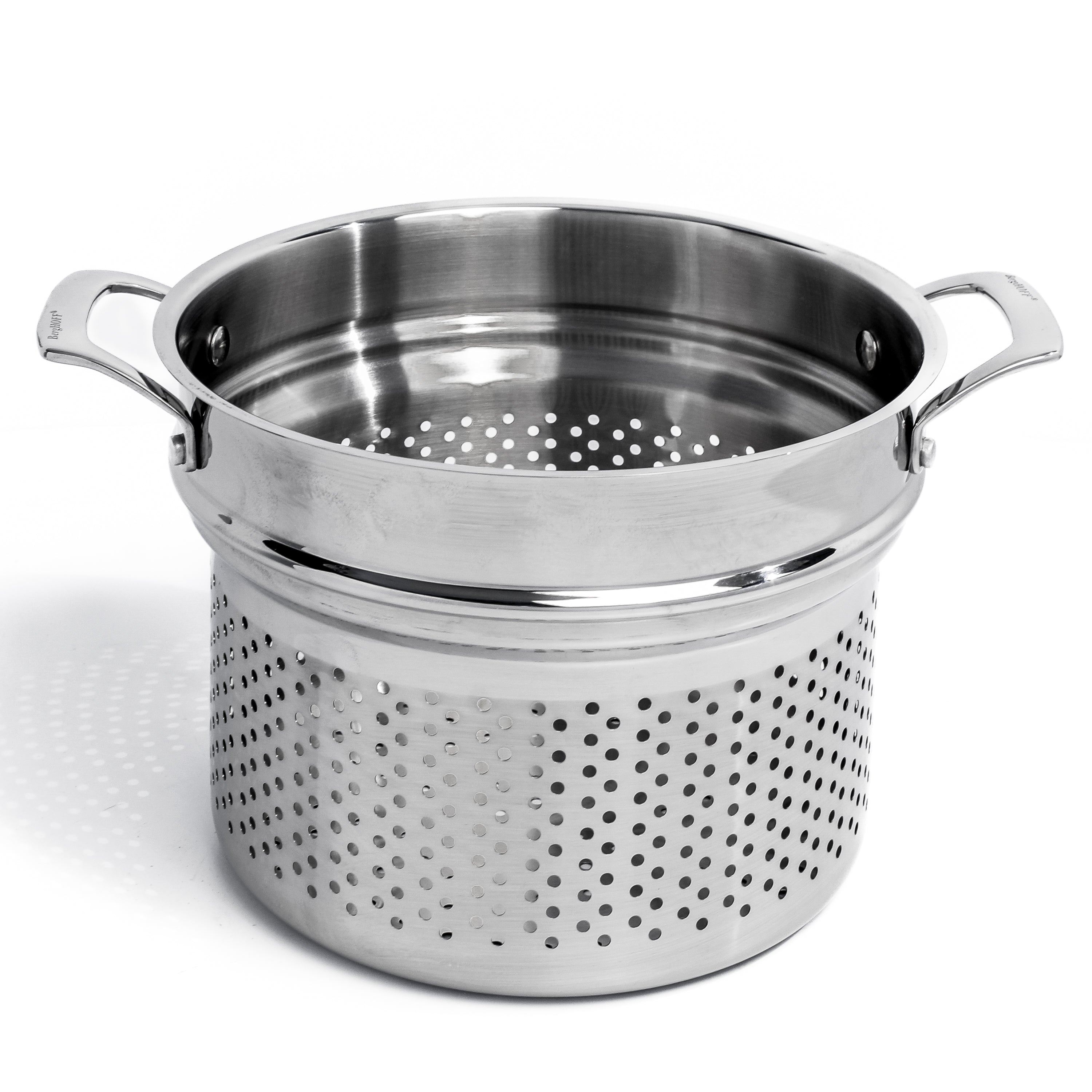 BergHOFF Professional 3-Piece Tri-Ply 18/10 Stainless Steel Steamer Set with SS Lid – Perfect for Healthy Cooking, Meal Prep & Kitchen Essentials