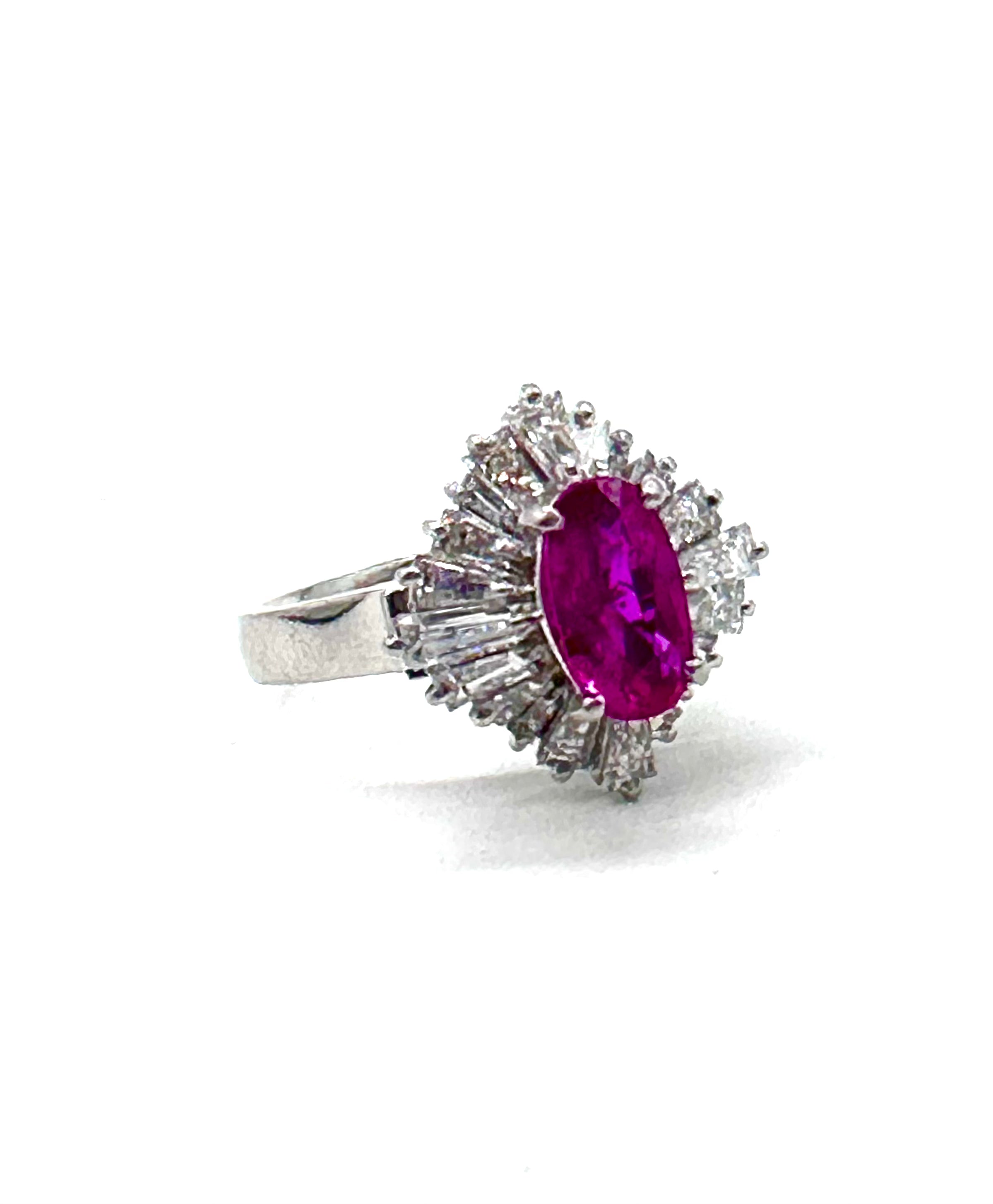 Exquisite Ruby and Diamond Ring for Women - 14K Gold Engagement, Wedding, Anniversary Jewelry Gift - Perfect for Valentine's Day, Proposals & Special Occasions