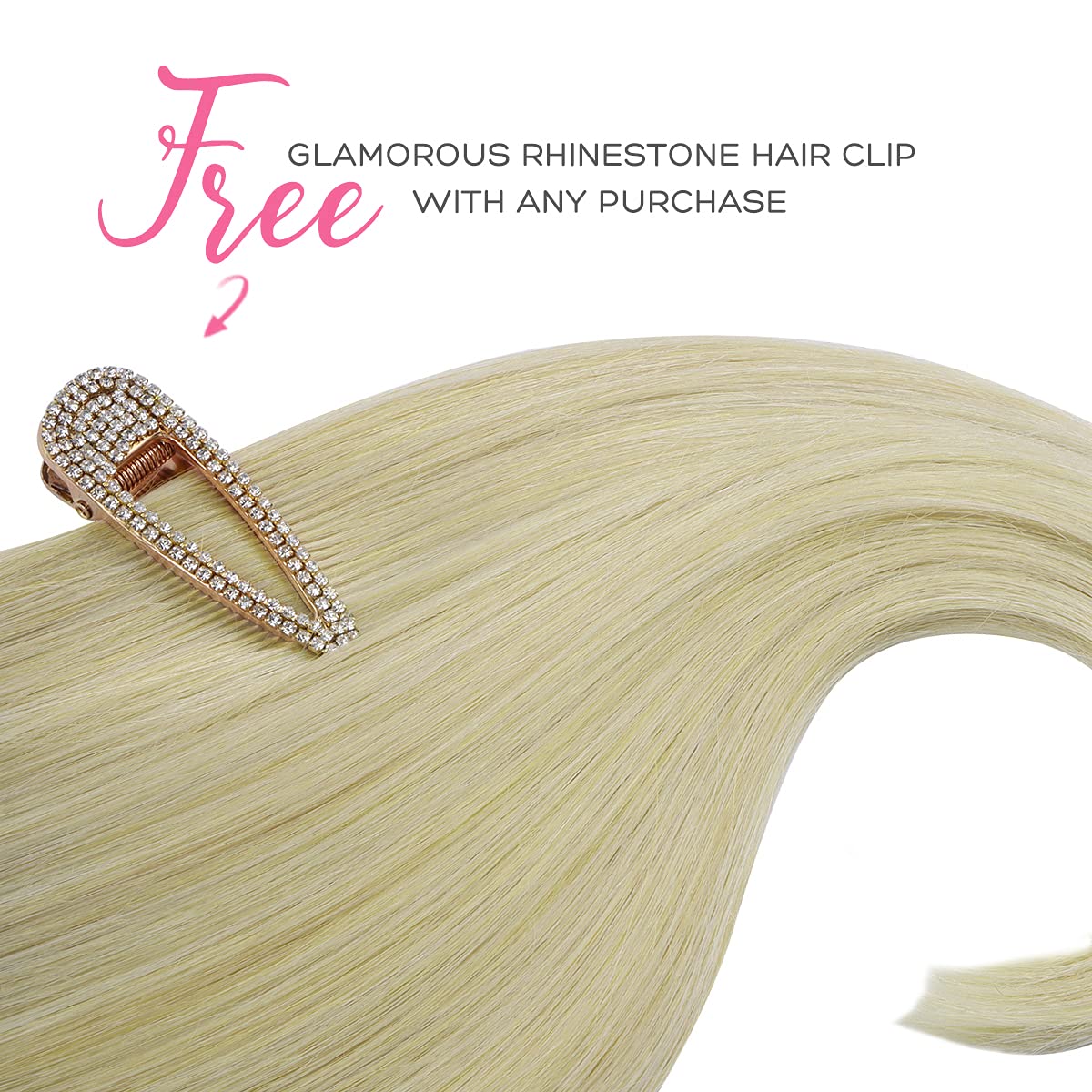 Marat 20-Inch 110g Wire Hair Extensions - Ash Blonde, Golden Blonde & Platinum Blonde Remy Human Hair with Invisible Fish Line - Natural Looking Extensions for Daily Wear, Parties & Special Occasions