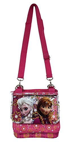 Frozen Elsa Pink Adjustable Strap Messenger Shoulder Crossbody Bag for Kids - Perfect for School, Travel & Disney Themed Parties