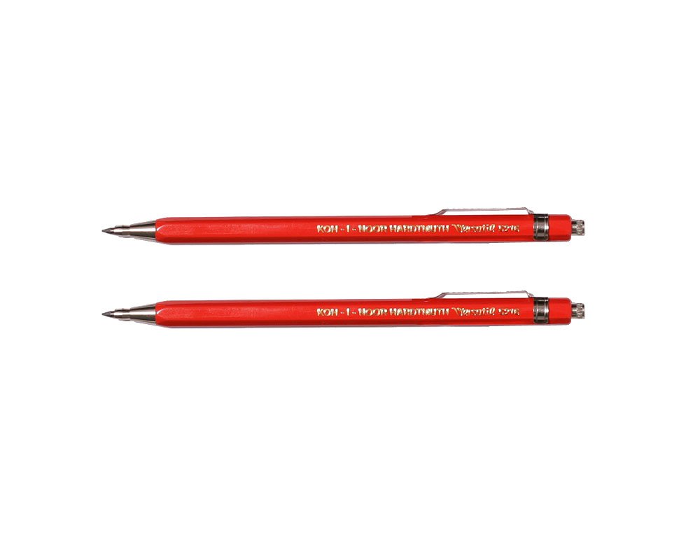 Premium Metal Mechanical Pencils Set of 2 - Light Red for Writing, Sketching & Note Taking - Smooth 0.5mm Lead for School, Office & Art Projects