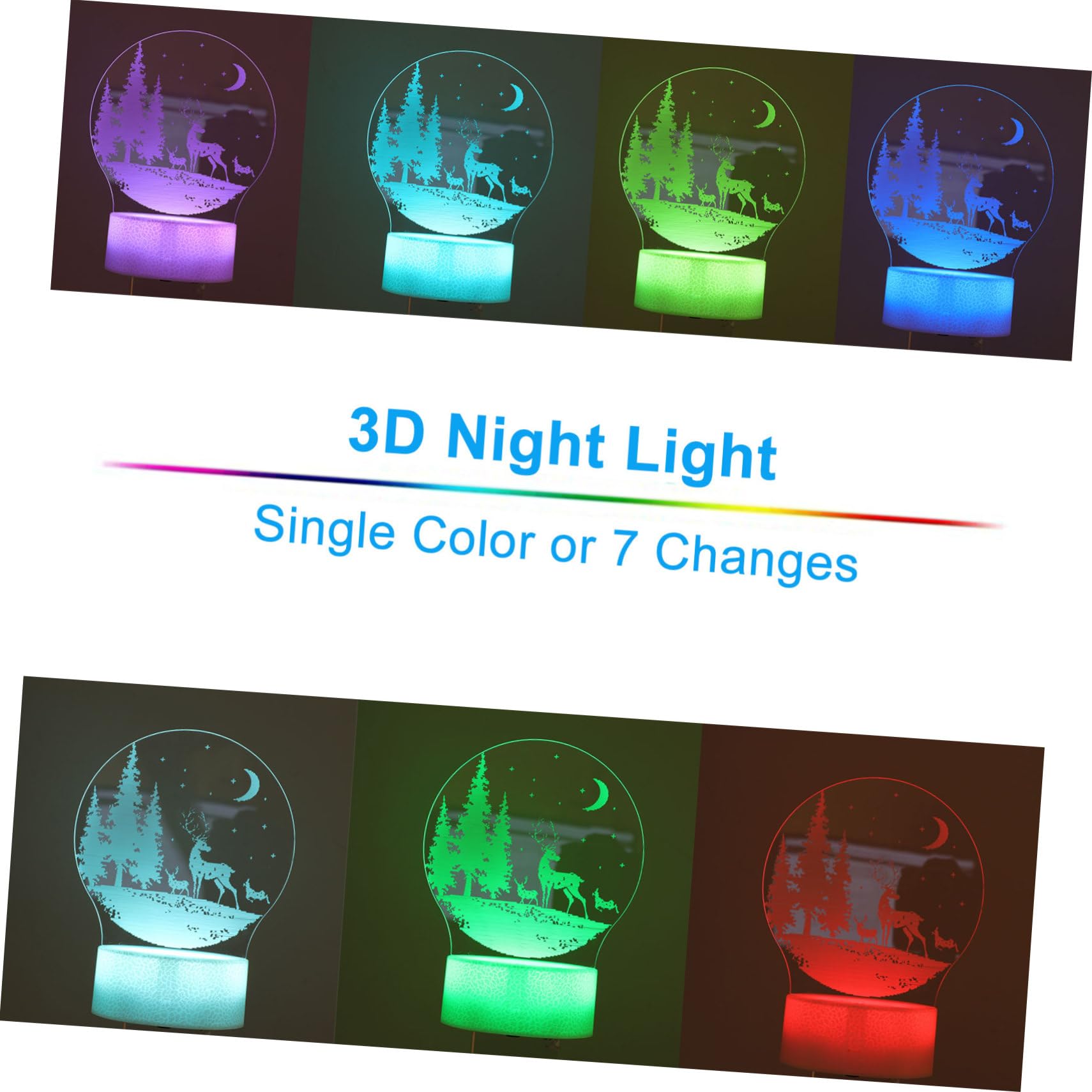 WHAMVOX Christmas LED Night Light - Xmas Style Desktop Lamp, Safe & Odorless Material for Home Decor, Bedroom, Nursery, and Holiday Gift