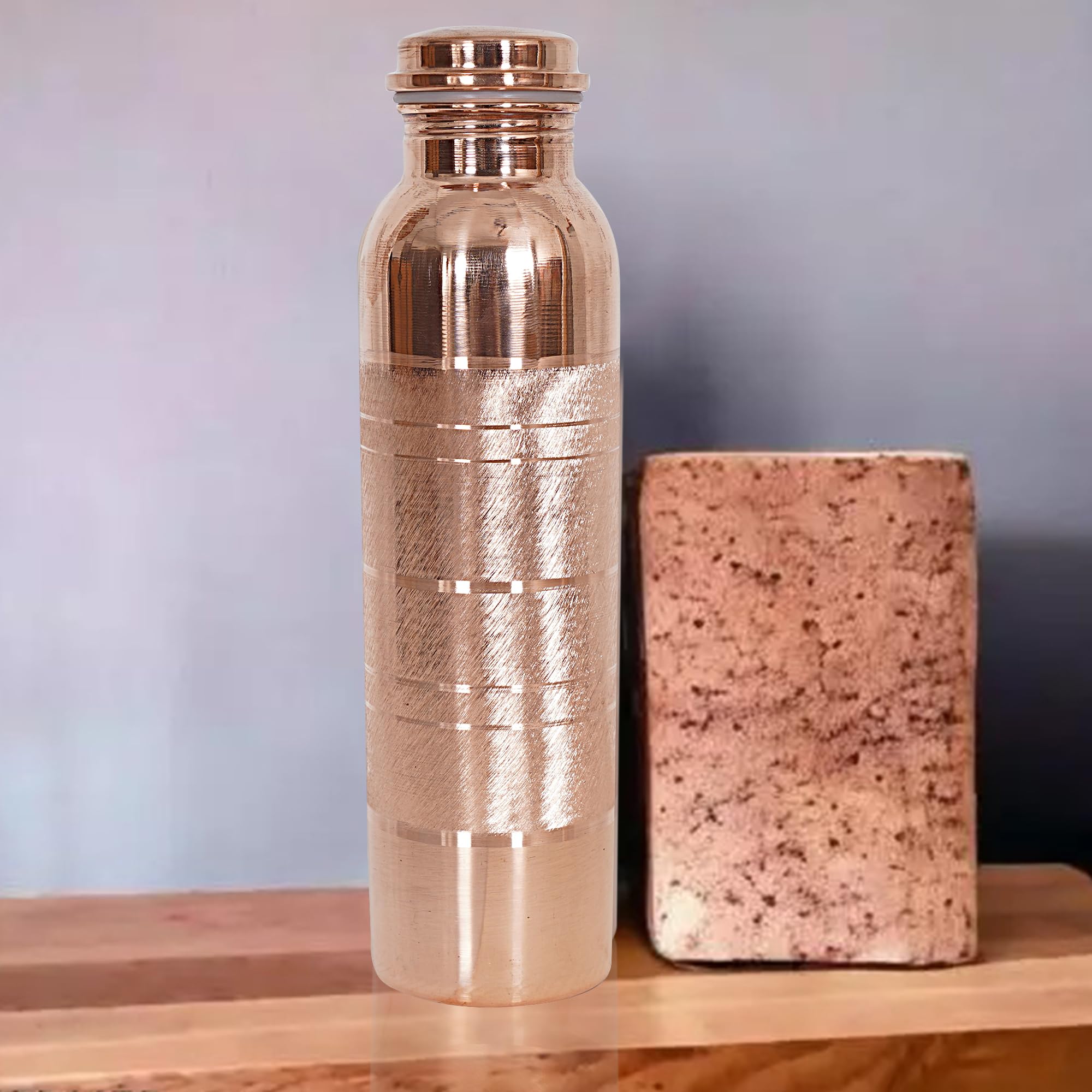 Pure Copper Water Bottle 34 Oz - Leak Proof, BPA-Free, Ayurvedic Water Storage for Health Benefits | Perfect for Yoga, Meditation & Daily Hydration