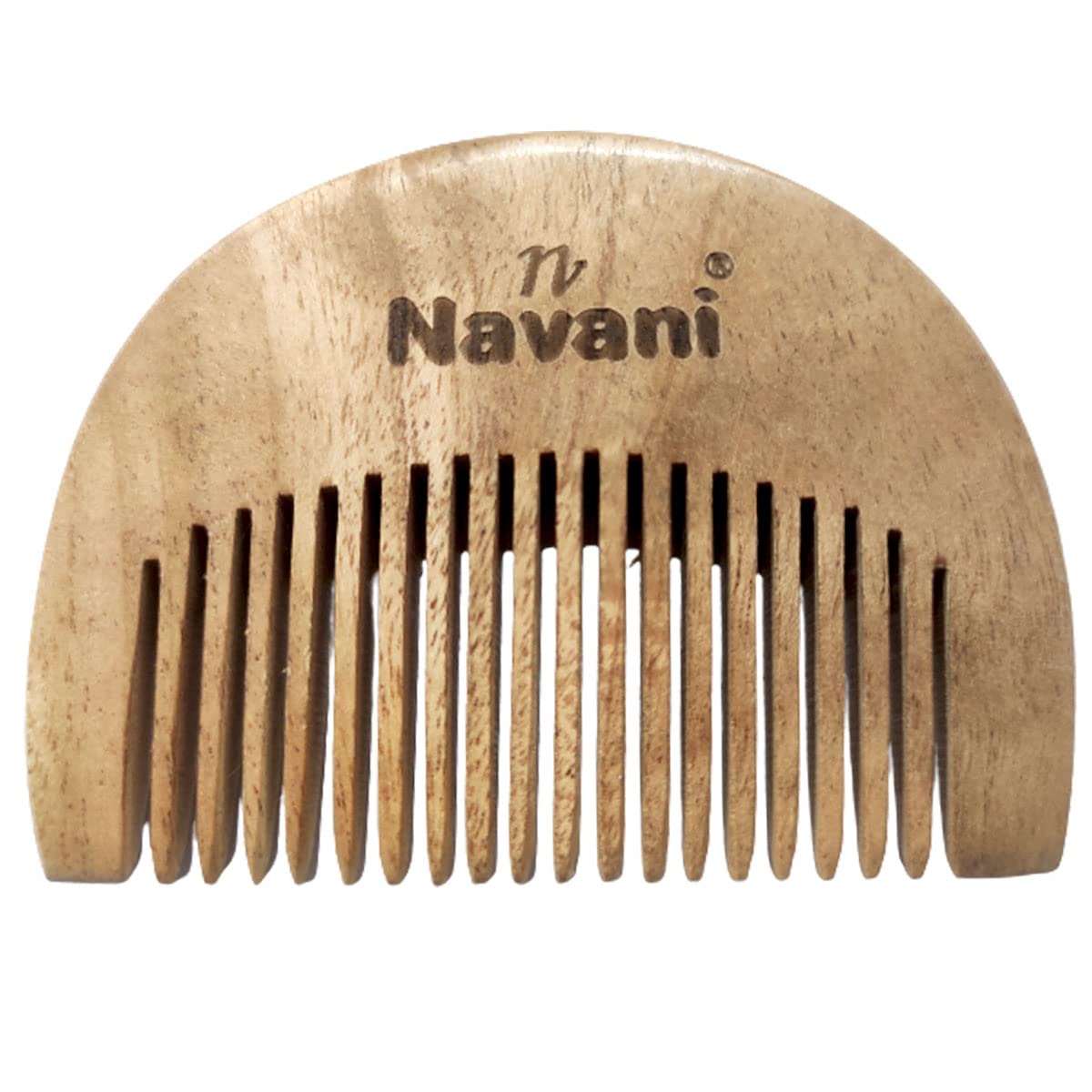 Navani Neem Wooden Beard & Mustache Comb - Oil-Treated for Hair Straightening, Reduces Hair Fall & Frizz Control - Kanghi Comb for Men - Perfect for Grooming, Styling & Daily Beard Care