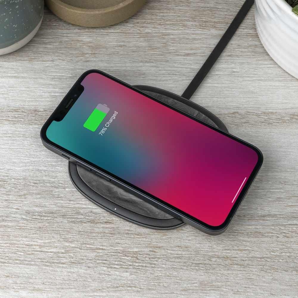 Nimble Apollo 15W Qi Fast Wireless Charging Pad with 20W Power Adapter - Compatible with iPhone 15/14/13/12, Samsung Galaxy S23/S22/S21, AirPods - Fast Wireless Charger for Home, Office, Nightstand, Car (Black)