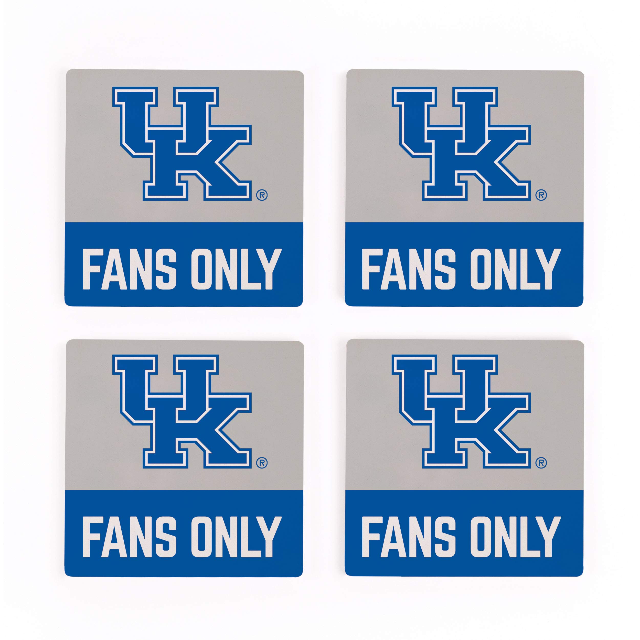 University of Kentucky Wildcats NCAA Logo 4x4 Inch Ceramic Coasters Set of 4 - Absorbent Drink Coasters for Beer, Coffee & Wine - Perfect for Game Day, Home Bar & Office Decor