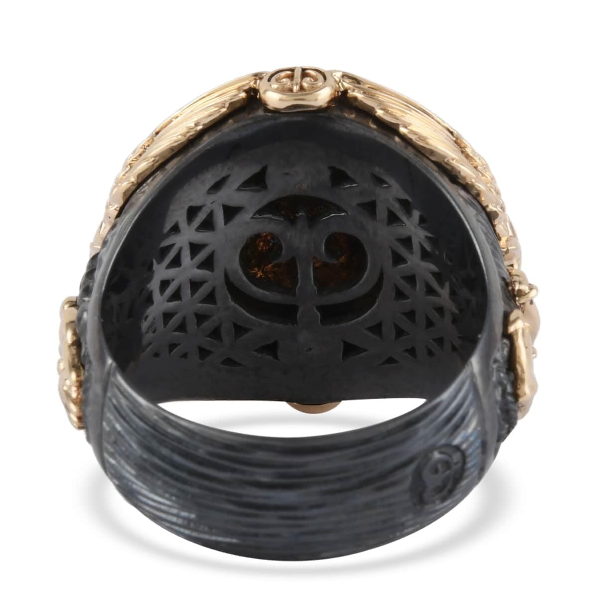 14K Yellow Gold & 925 Sterling Silver Brick of Life Cocktail Ring for Women - Size 9 Engagement, Wedding, Anniversary & Birthday Gift - Perfect for Parties, Date Nights & Special Occasions
