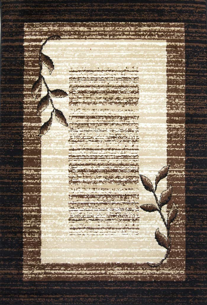 Brown Floral Nairobi Collection Area Rug 2'x7' - Soft & Durable for Living Room, Hallway, Bedroom - Perfect for Home Decor & Cozy Spaces