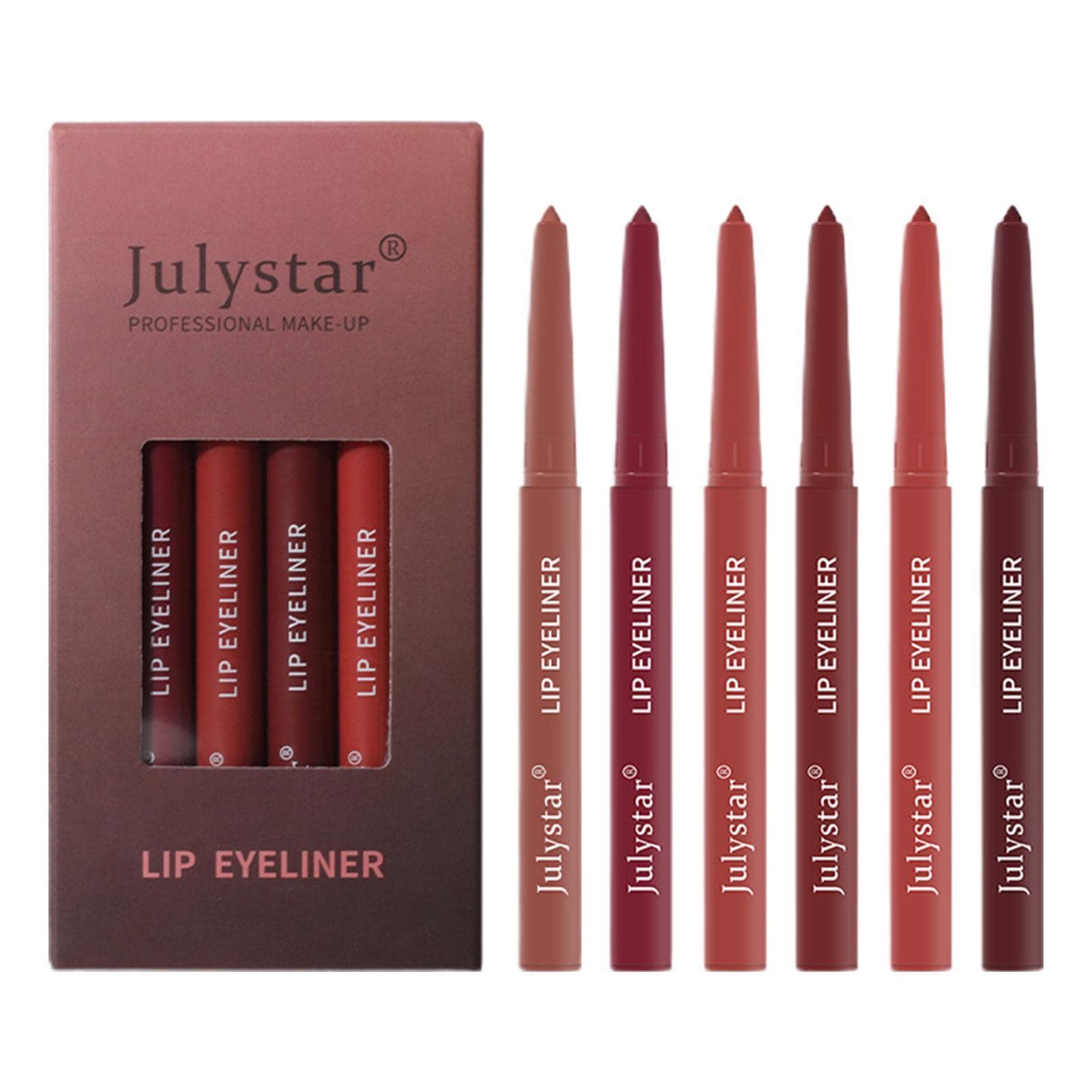 Abonda 6-Piece Velvet Smooth Lip Liner Pencil Set - Waterproof Matte Lip Gloss for Women & Girls | Long-Lasting, Non-Stick Formula | Perfect for Daily Makeup, Parties & Gift Giving