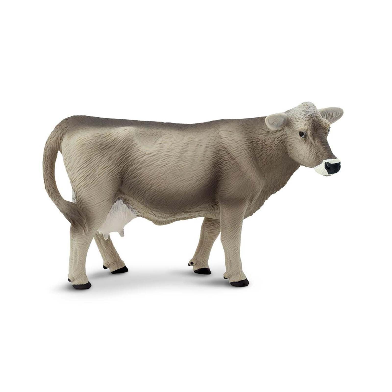 Brown Swiss Cow Wild Safari Farm Figure - Realistic Farm Animal Toy for Kids, Collectors & Educational Play | Safari Ltd