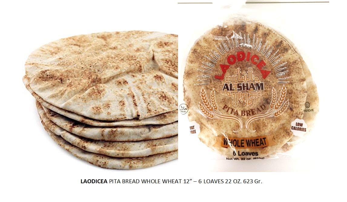 Organic Whole Wheat Pita Bread - 12 Inch Loaves, 10 Bags (6 Loaves per Bag) - Perfect for Sandwiches, Wraps & Mediterranean Meals - Ships Fridays Only