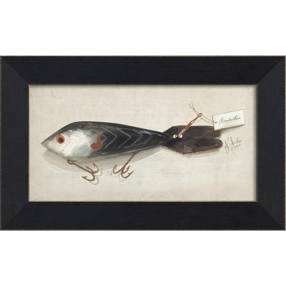 Spicher and Company Vintage Bomber Lure Wall Art - Classic Fishing Decor for Cabin, Lodge & Man Cave