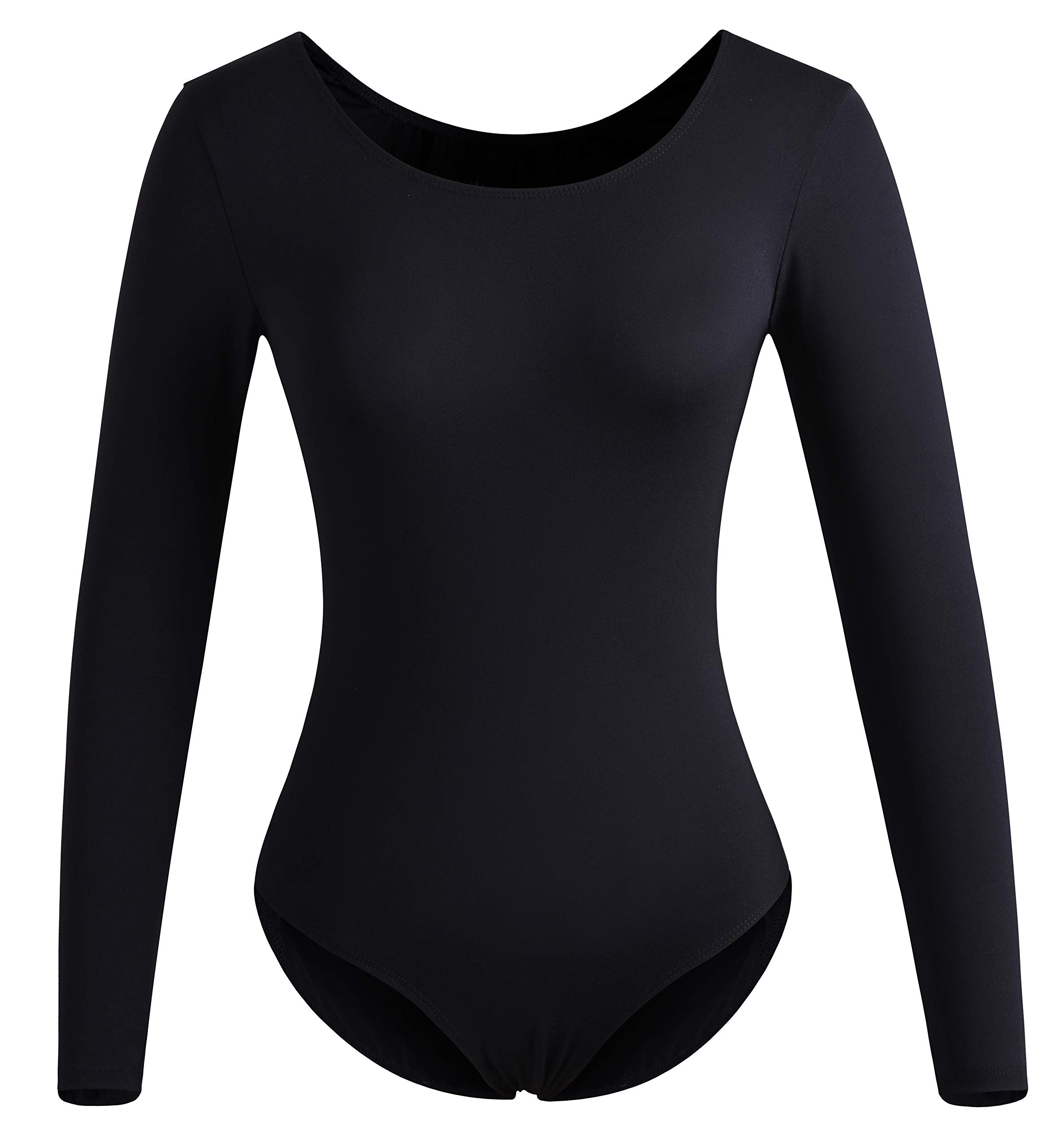 DANSHOW Women's Long Sleeve Ballet Leotard - Stretch Dance Top for Adult Ballet, Jazz, Contemporary & Yoga - Comfortable Training Wear for Dance Class & Performance