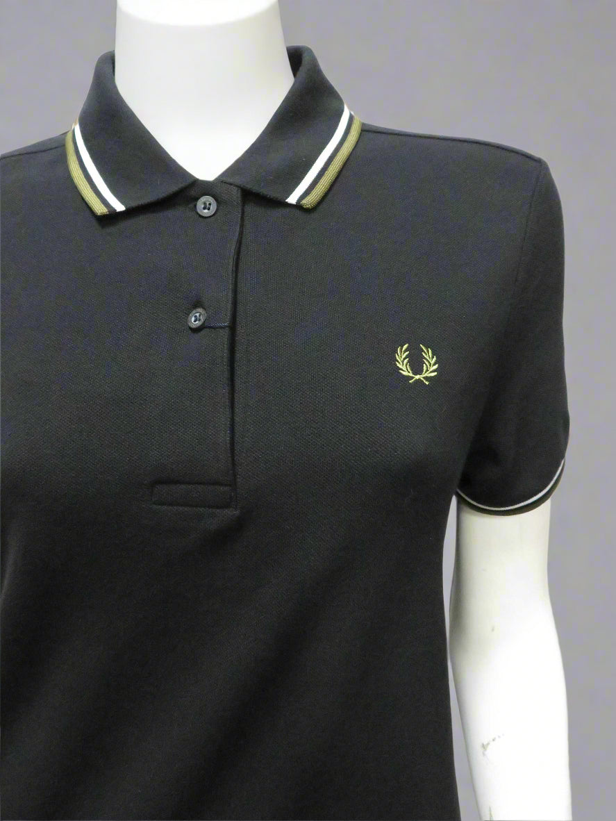 Fred Perry Twin Tipped Dress Shirt - Military Green & Ivory White | Classic Polo Style for Men & Women | Perfect for Casual Wear, Office & Smart Outfits