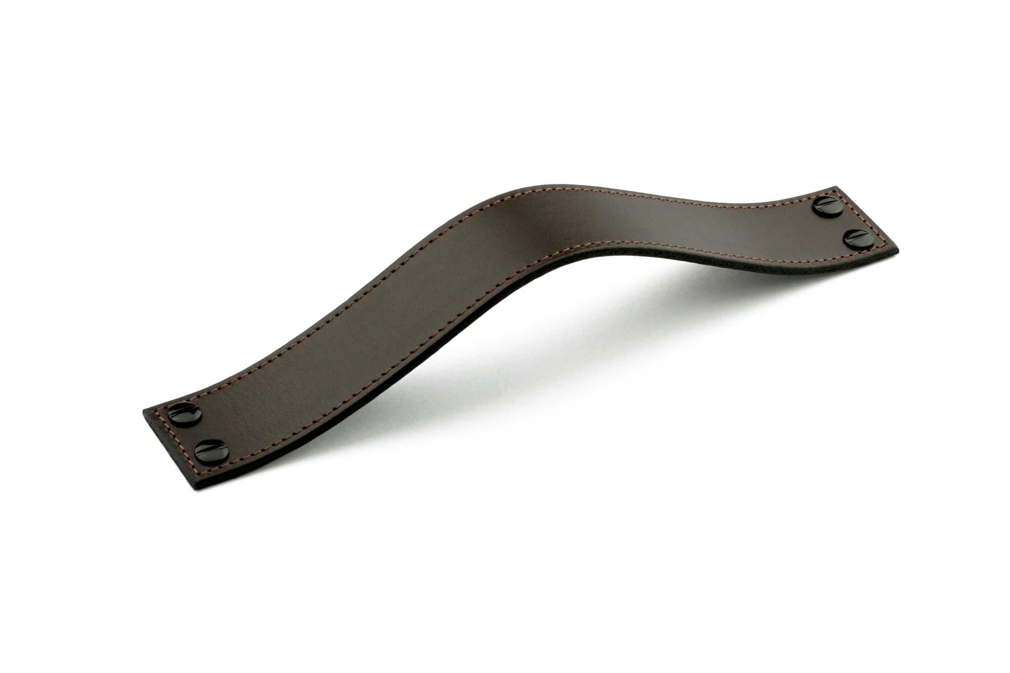 Premium 260mm Black Leather Handle with Double Fixing - Ideal for Luggage, Bags, and DIY Furniture Repair