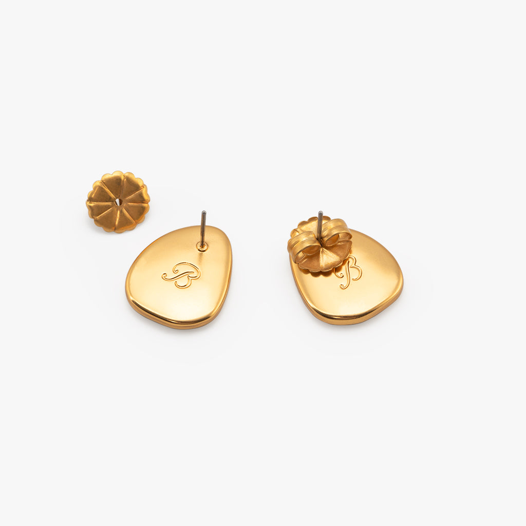 Boswell Stud Earrings for Women - Minimalist Gold Plated Small Hoop Earrings - Perfect for Everyday Wear, Office, and Special Occasions