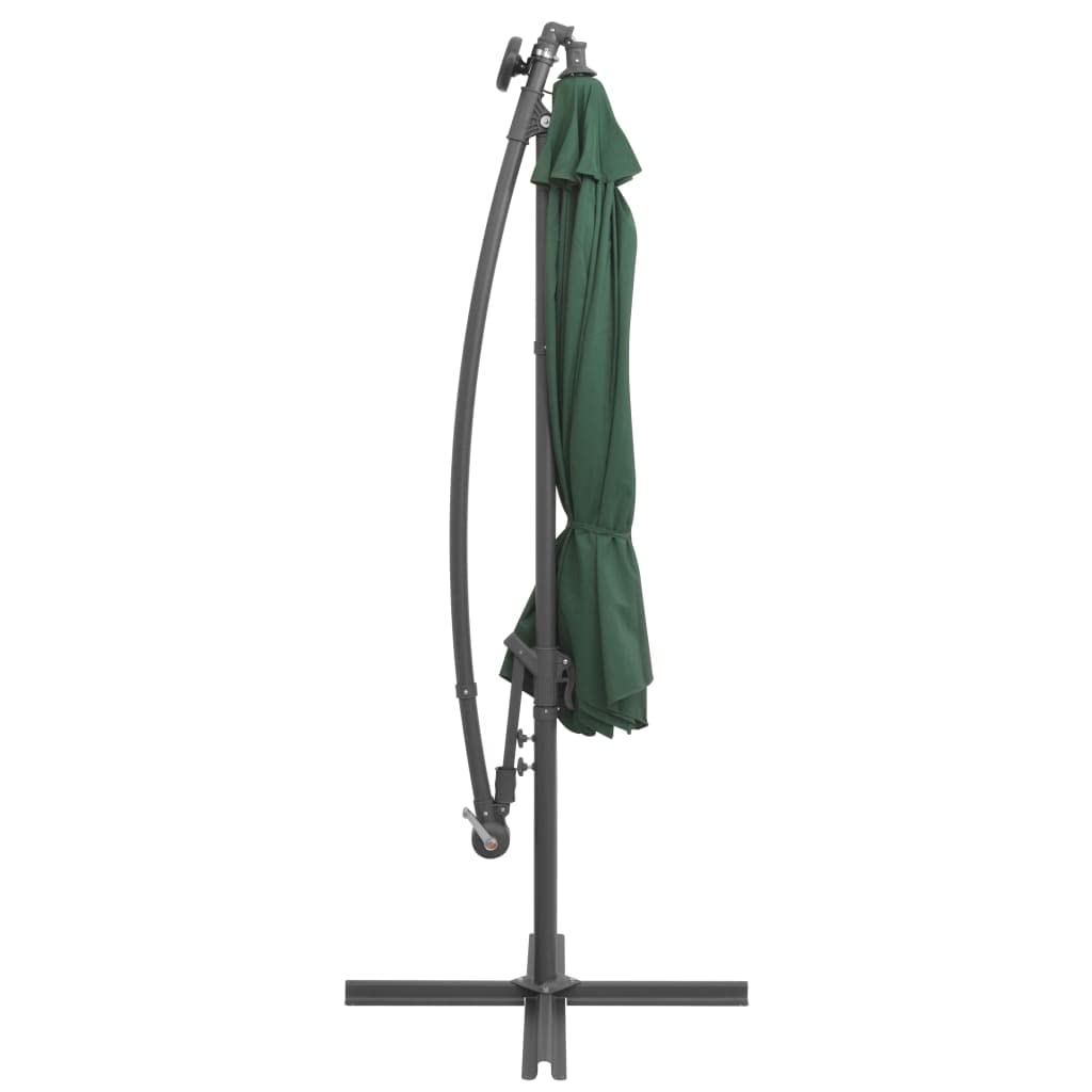 LED Hanging Patio Umbrella with Metal Pole - 118.1
