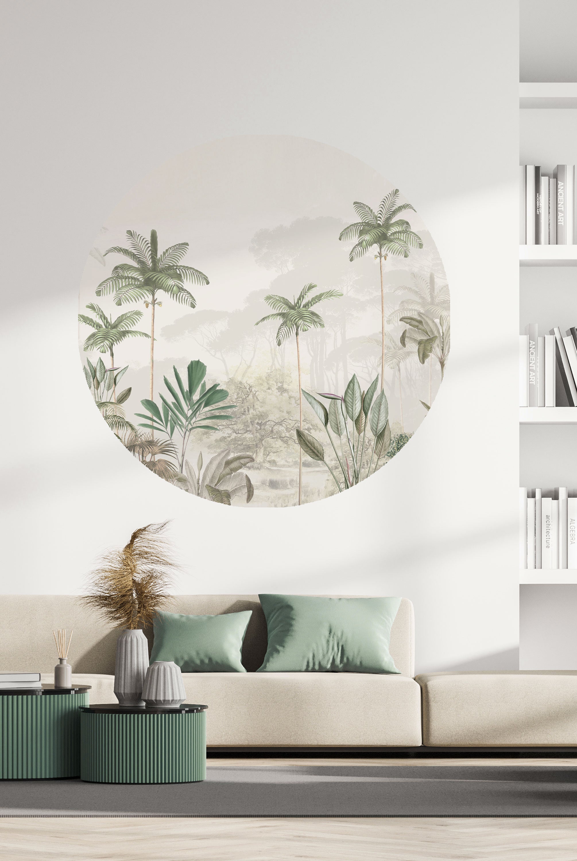 Round Wall Sticker - Tropical Wilderness Design for Home & Office Decor | Perfect for Living Room, Bedroom, and Nursery Walls