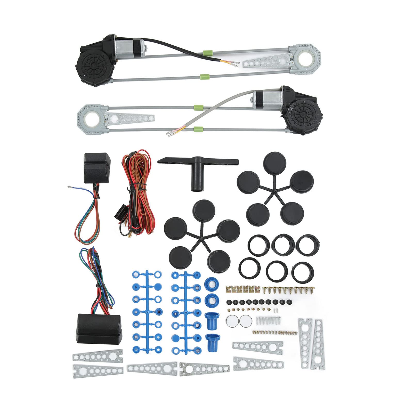 Acouto 12V Power Window Conversion Kit for 2-Door Pickup Trucks, Vans & SUVs - Electric Window Roll Up Lifter Switch - Automotive Replacement Accessories - Perfect for DIY Car Upgrades & Window Repair