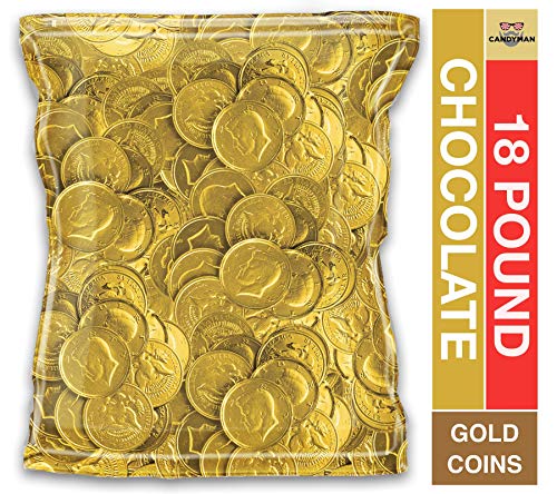 18lb Bulk Gold Coins Milk Chocolate Candy - Perfect for Parties, Favors, and Holiday Treats