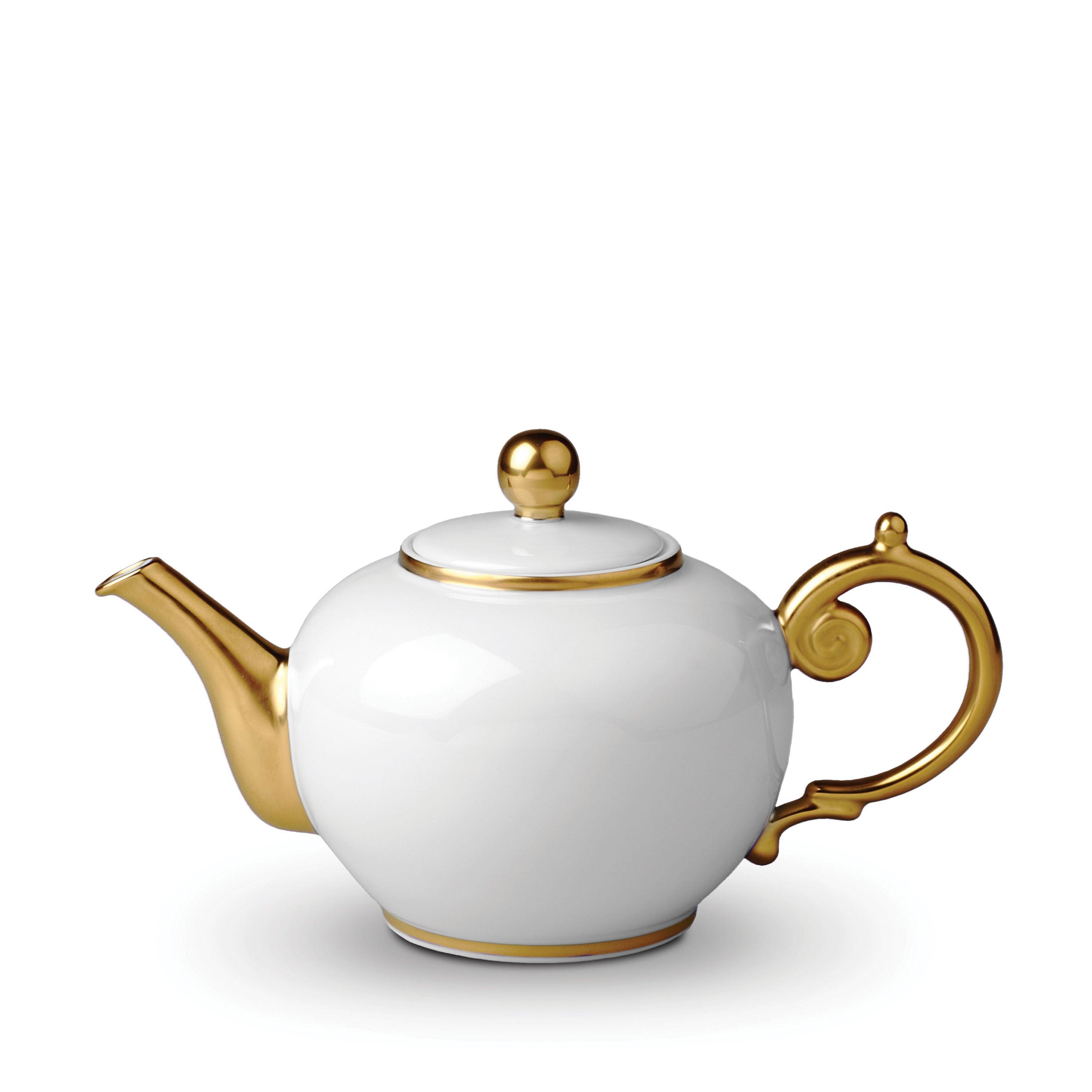 Aegean Gold Teapot - Elegant Ceramic Tea Pot for Loose Leaf & Herbal Tea - Perfect for Afternoon Tea, Gifts & Home Decor