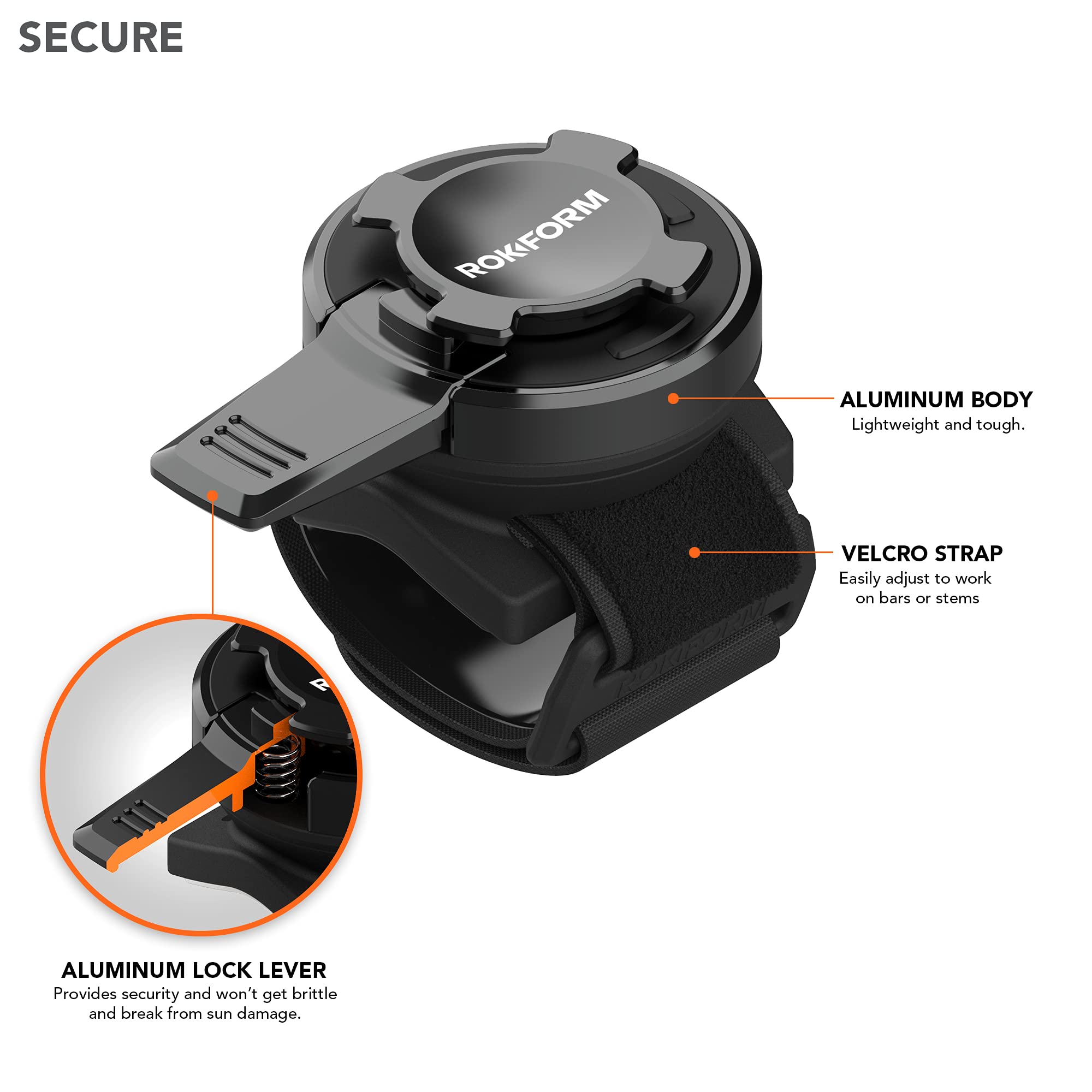 Rokform Rugged Case for Samsung Galaxy Note 20 Ultra with Universal Bike Mount - Shockproof Protective Cover for Cycling, Motorcycle & Outdoor Activities