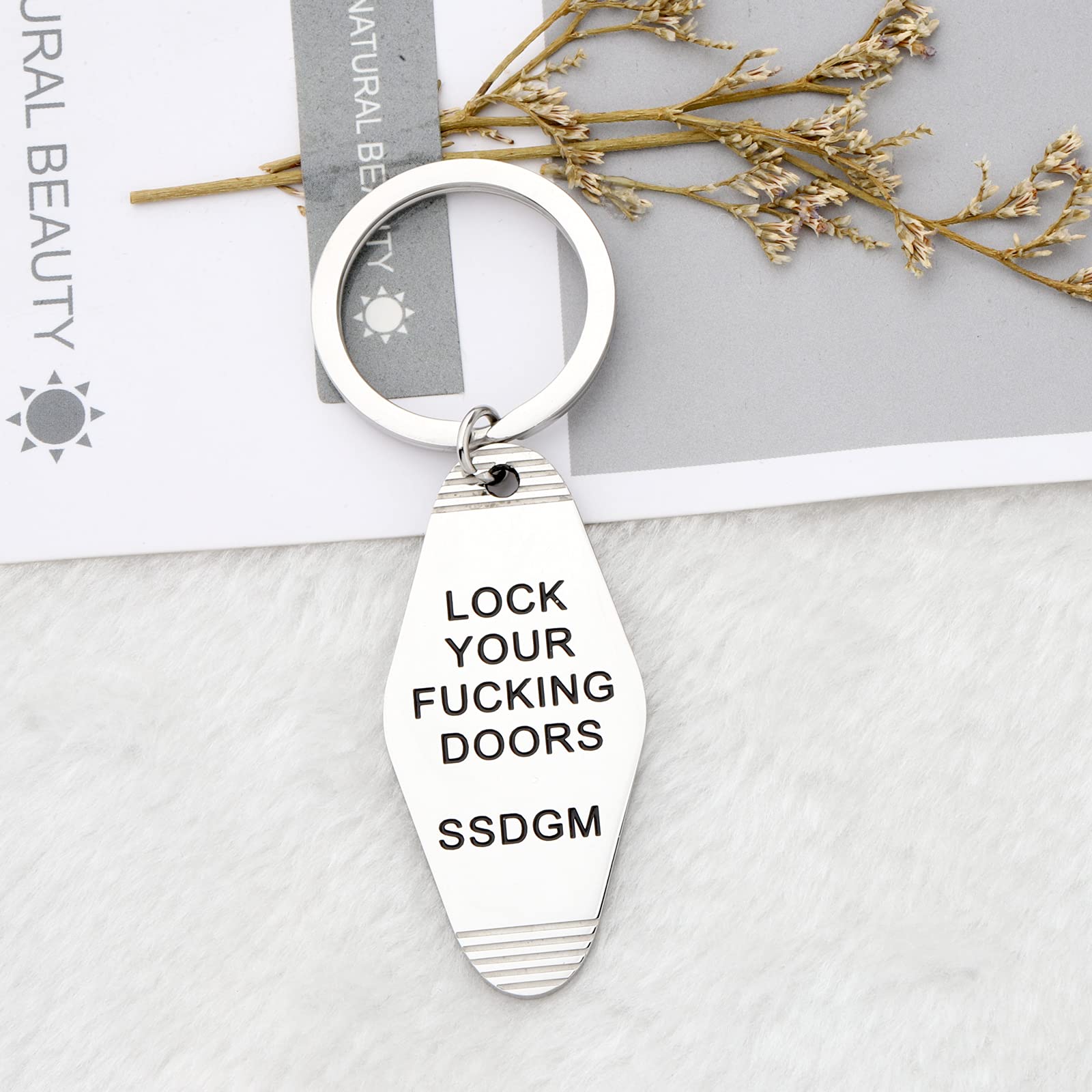MYOSPARK Lock Your Doors Keychain - SSDGM Style True Crime Gift for Murderino Fans - Perfect for Crime Podcast Lovers & Personal Safety Accessories