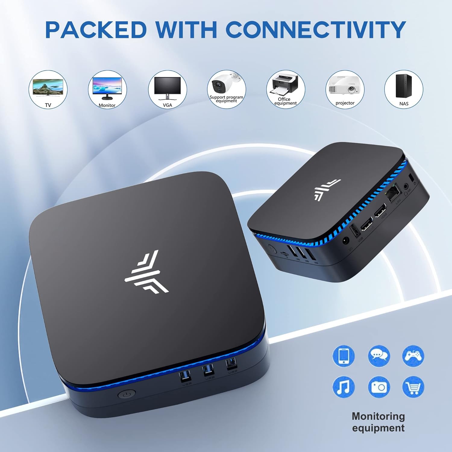 NiPoGi AK1PRO Mini PC with Intel Celeron N5105 (Up to 2.9GHz), 16GB RAM 512GB SSD, 4K UHD Dual Display, WiFi 5, BT4.2, Gigabit Ethernet - Compact Desktop Computer for Office Work, Business Tasks & Home Theater Entertainment