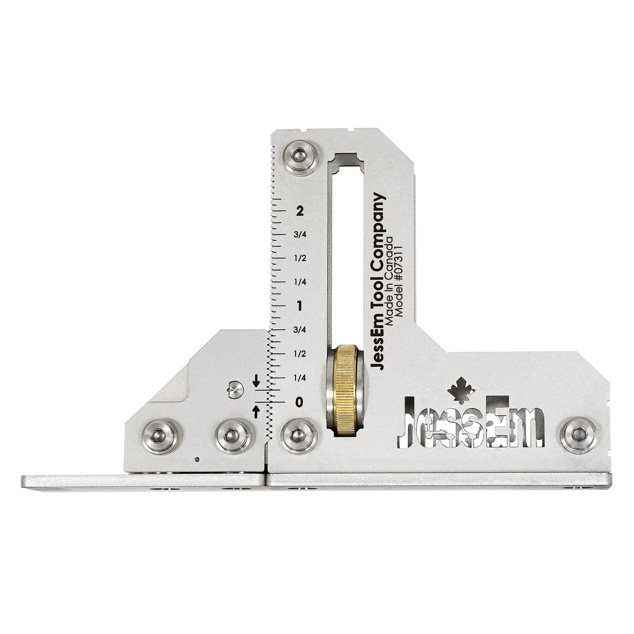 JessEm Small Imperial Tool Setting Gauge - Precision Woodworking Measuring Tool for Router Bits & Drill Bits | Perfect for Cabinet Making, Furniture Building & DIY Projects