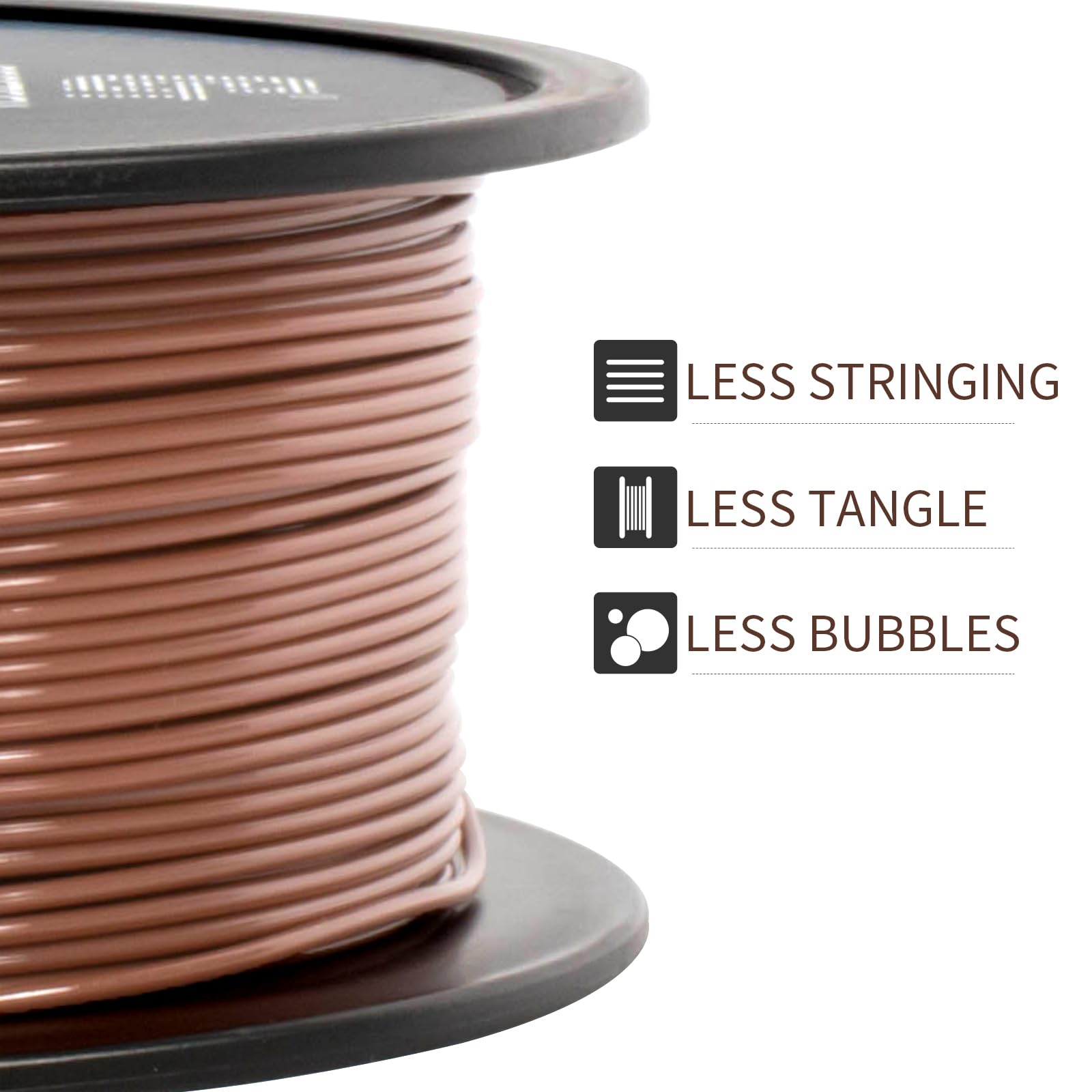 Premium PETG Filament 1.75mm Brown 1KG Spool - High Precision +/-0.02mm Diameter Tolerance for Smooth 3D Printing - Vacuum Sealed for Freshness - Ideal for Cosplay Props, Functional Parts & DIY Projects