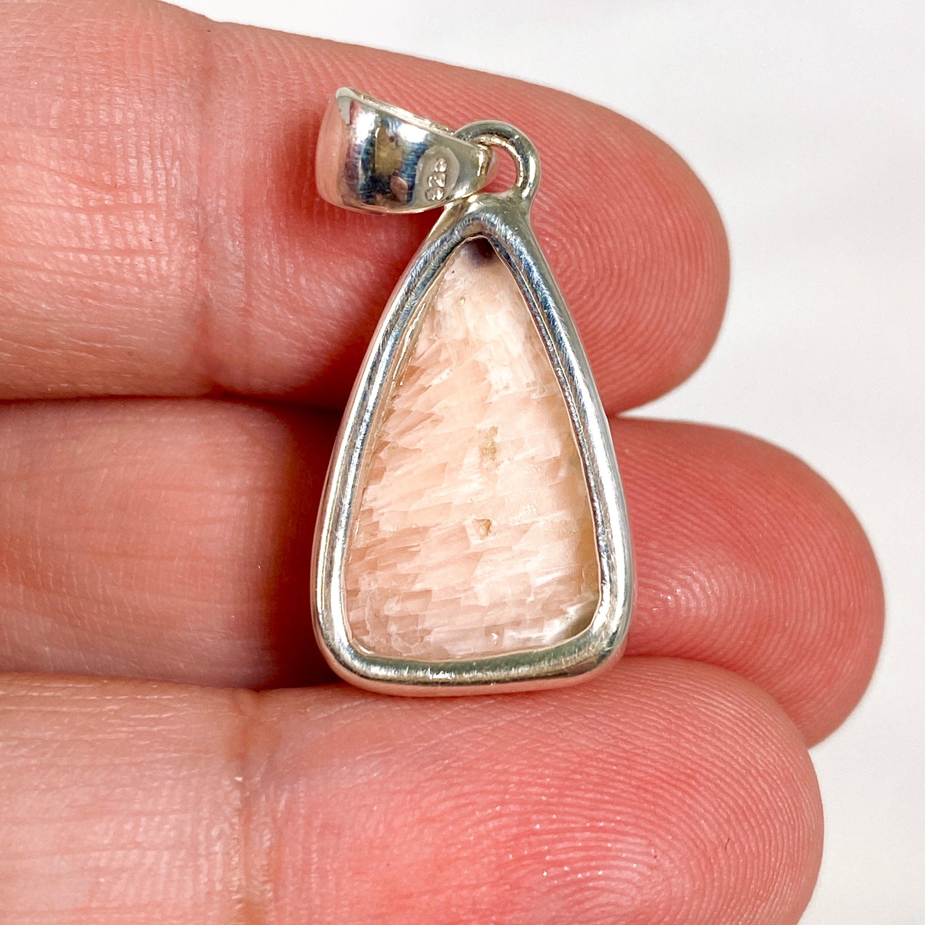 Natural Scolecite Teardrop Pendant Necklace - Healing Crystal Jewelry KPGJ3810 for Meditation, Energy Balancing & Spiritual Gifts