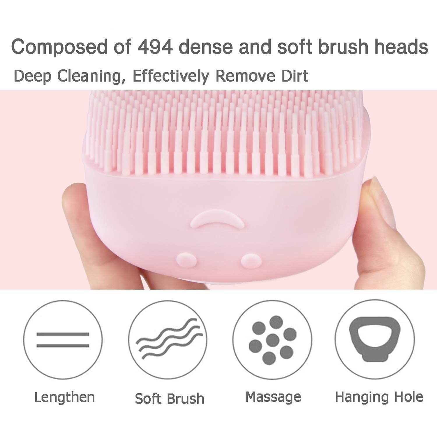 NKB TRADERS Silicone Body Scrubber with Soap Dispenser - Double-Sided Exfoliating Brush for Deep Cleaning, Gentle Massage - Perfect for Baby Shower, Kids, Men & Women - Multi Color - Ideal for Bath, Shower & Spa Relaxation at Home