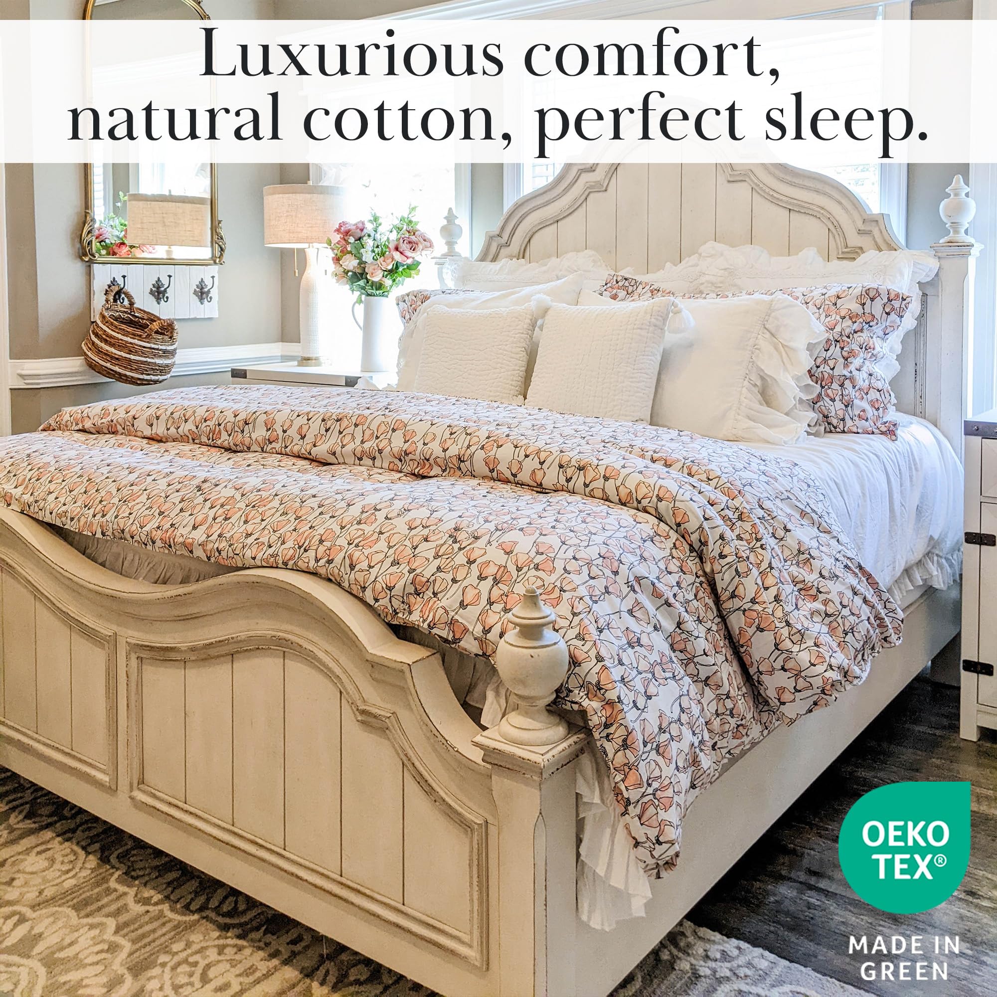 Southshore Fine Living 100% Cotton King Size Duvet Cover - 300 Thread Count Sateen Weave, Hotel Luxury Collection, California King Comforter Cover, Machine Washable Soft Fabric in Blush Pink - Perfect for Master Bedrooms & Guest Rooms