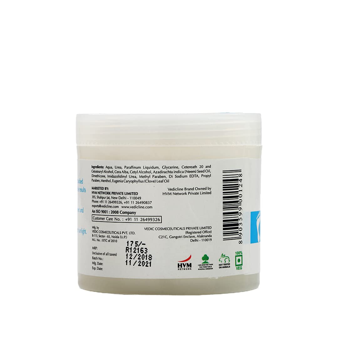 Vedicline Soft Heel Cream for Cracked Heels - Repairs Rough Feet with Neem Seed Oil, Clove Leaf Oil & Menthol - Hydrates & Smooths Skin - 100ml - Ideal for Dry Feet Care at Home, Travel & Pedicures