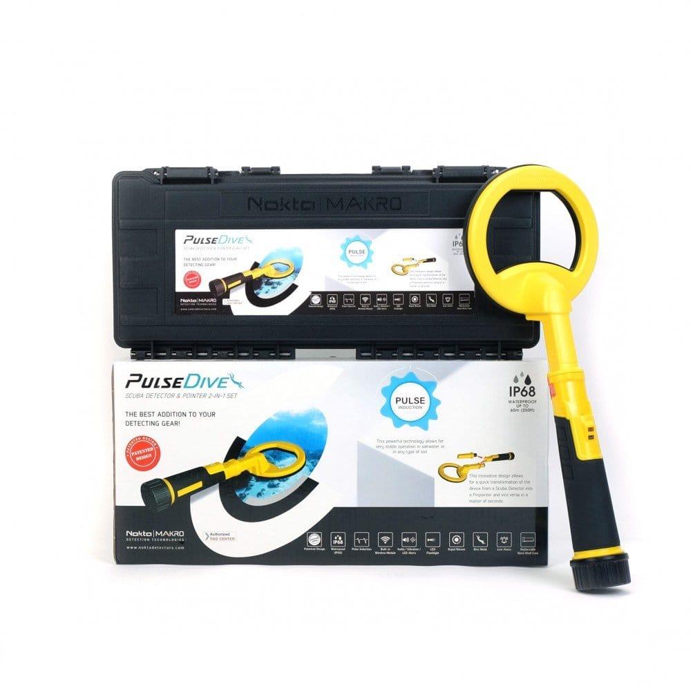 Nokta PulseDive 2-in-1 Scuba Metal Detector & Pinpointer - Waterproof Gold Detector for Scuba Diving & Beach Treasure Hunting (Yellow)