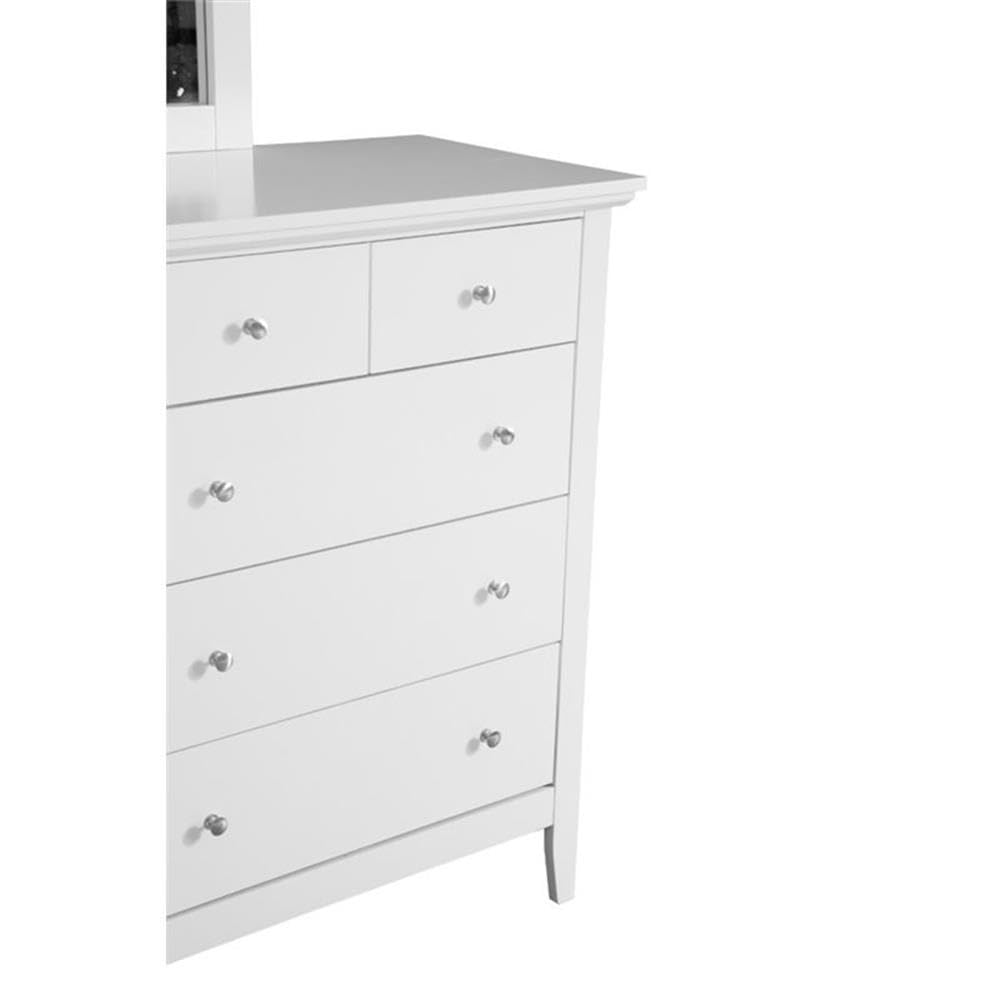 Home Square 2-Piece White Bedroom Set - 8-Drawer Dresser & 3-Drawer Nightstand - Modern Storage Solution for Master Bedroom or Guest Room