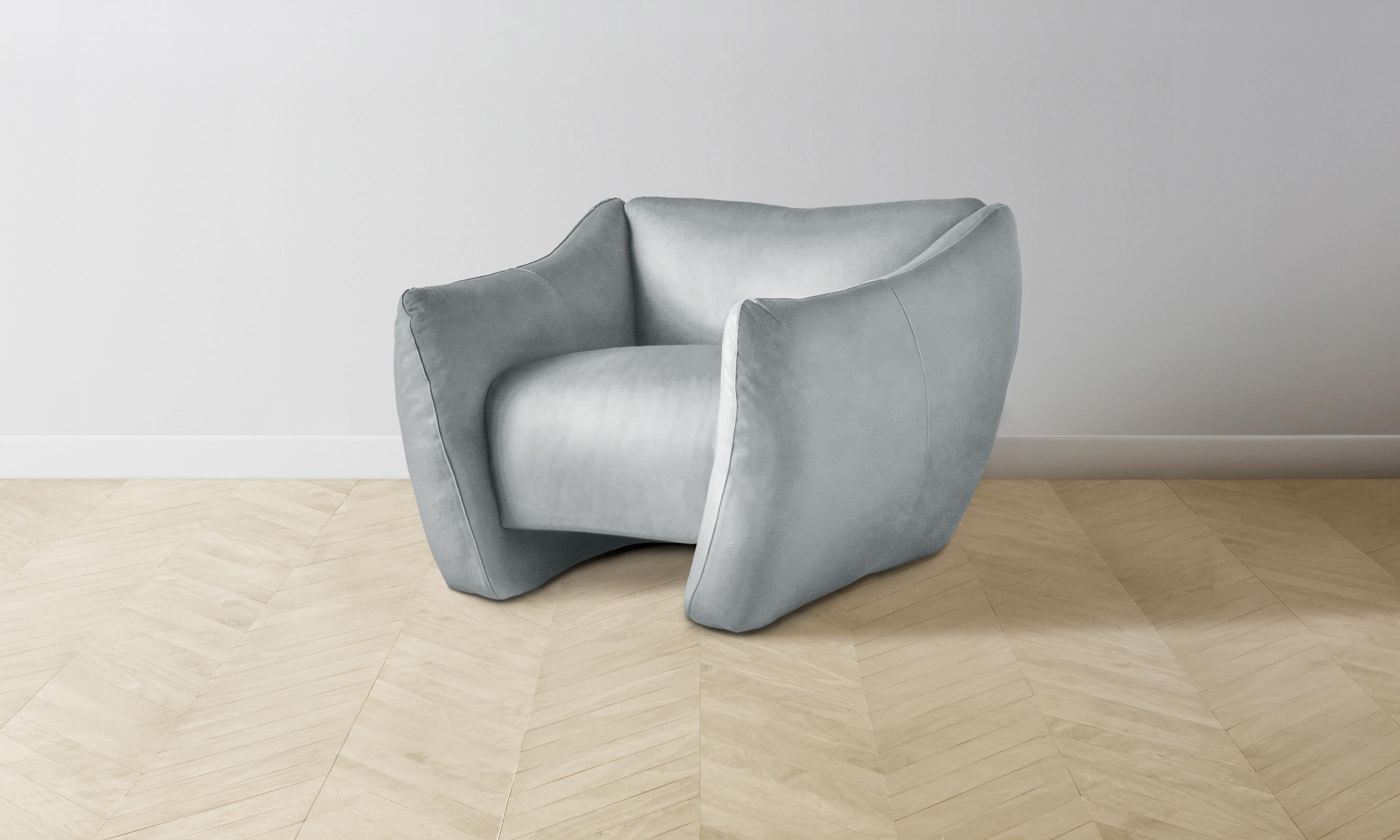 The Bond Chair - Premium Performance Velvet Sky Upholstered Lounge Chair for Living Room, Bedroom & Office - Modern Comfort & Style