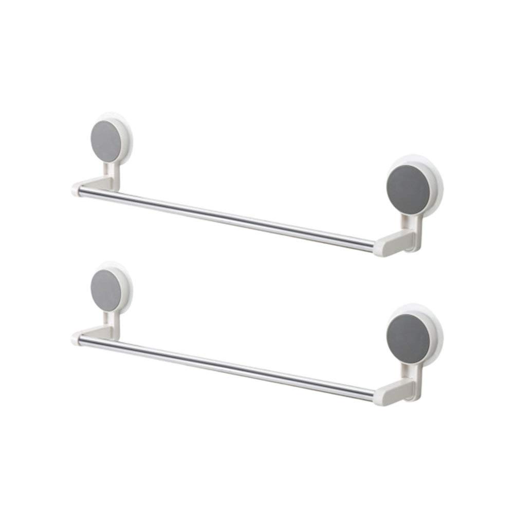 TOPBATHY 2-Pack White Suction Cup Wall Mounted Towel Holder - Bathroom & Kitchen Towel Hanger, Hand Towel Ring, Paper Towel Rack for Home, RV, Dorm Organization