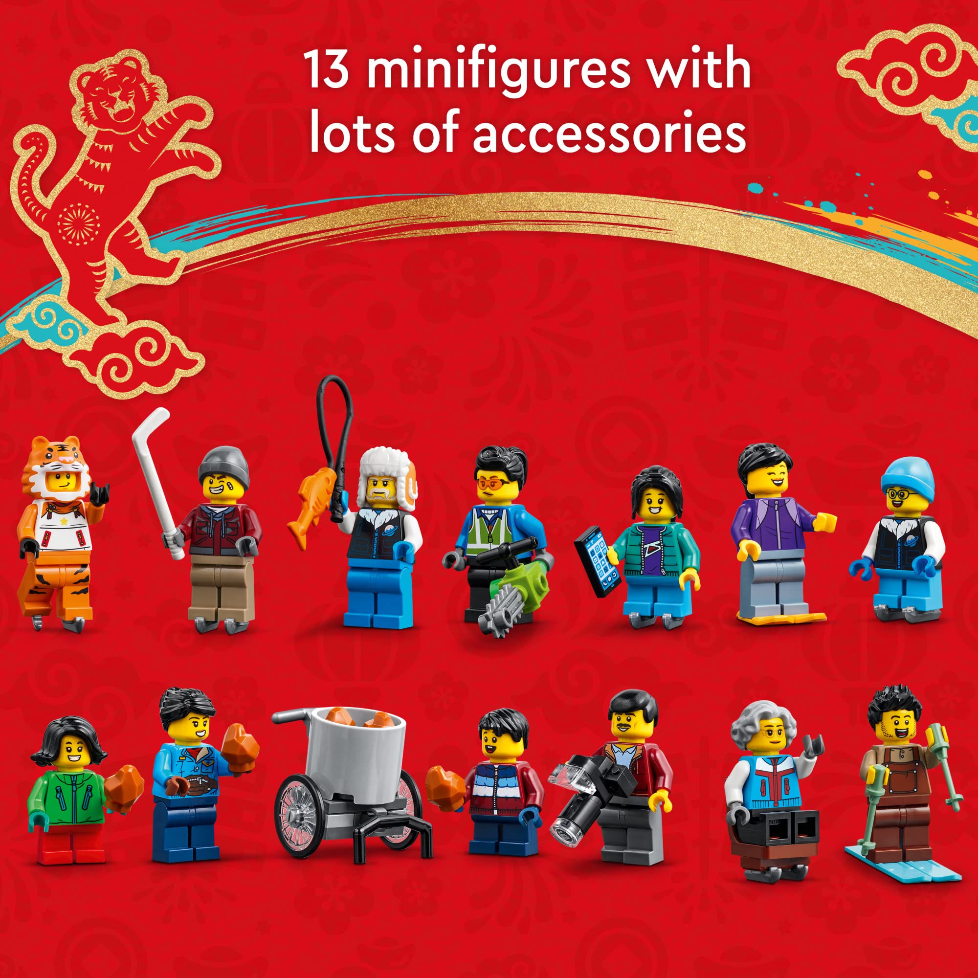 LEGO Lunar New Year Ice Festival 80109 Building Kit (1,519 Pieces) - Winter Scene with Chun Ice Sculpture & 13 Minifigures - Creative Gift Toy for Kids Ages 8+ - Perfect for Holiday Decorations, Birthday Gifts & STEM Learning Activities